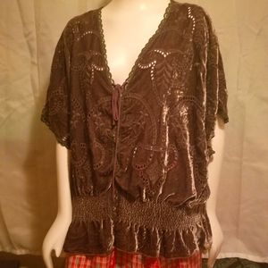 Johnny Was Velvet Top, size XL